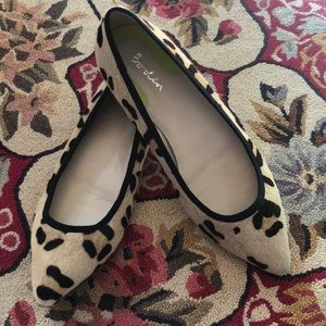Boden Calfhair Leopard Pointy Toe Flats Womens 39